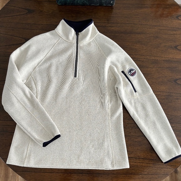 Gill Nottingham England Nautical 1/4 zip pullover fleece size US12 - Picture 2 of 11